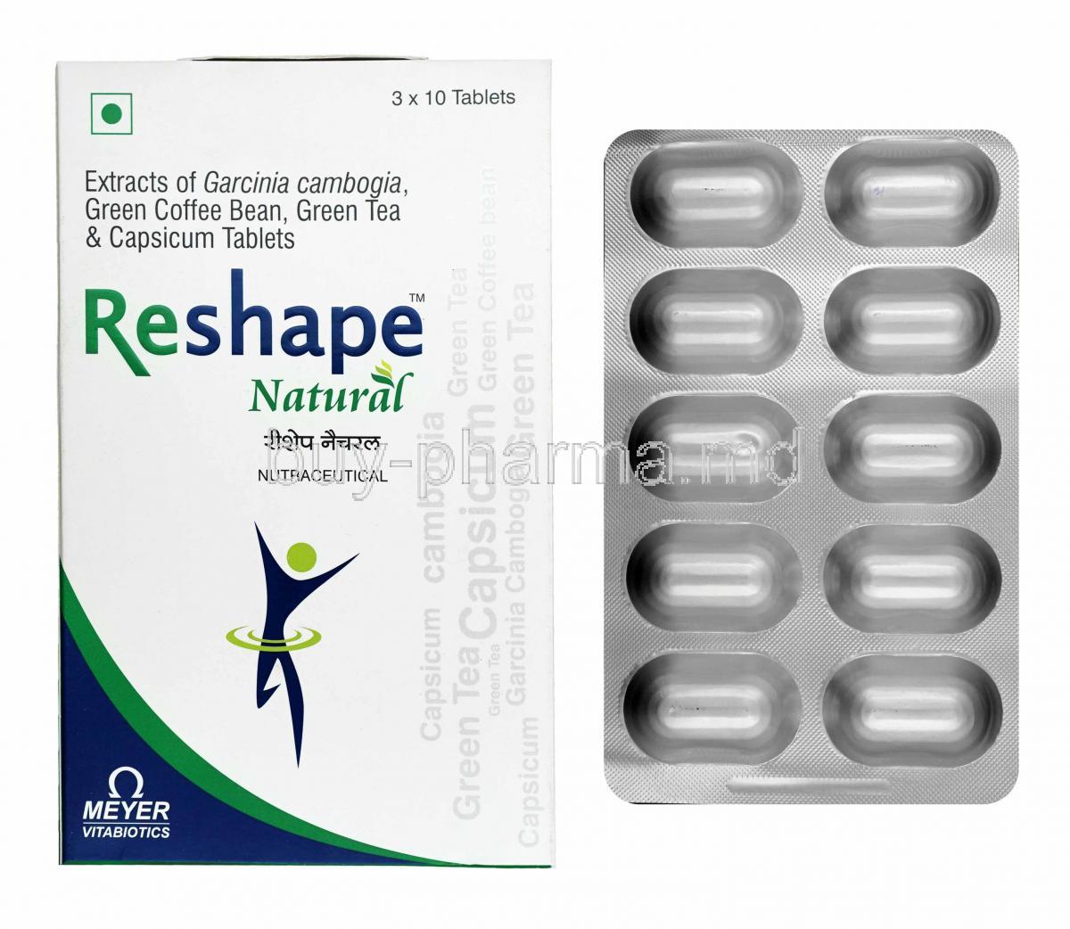 Reshape Natural box and tablets