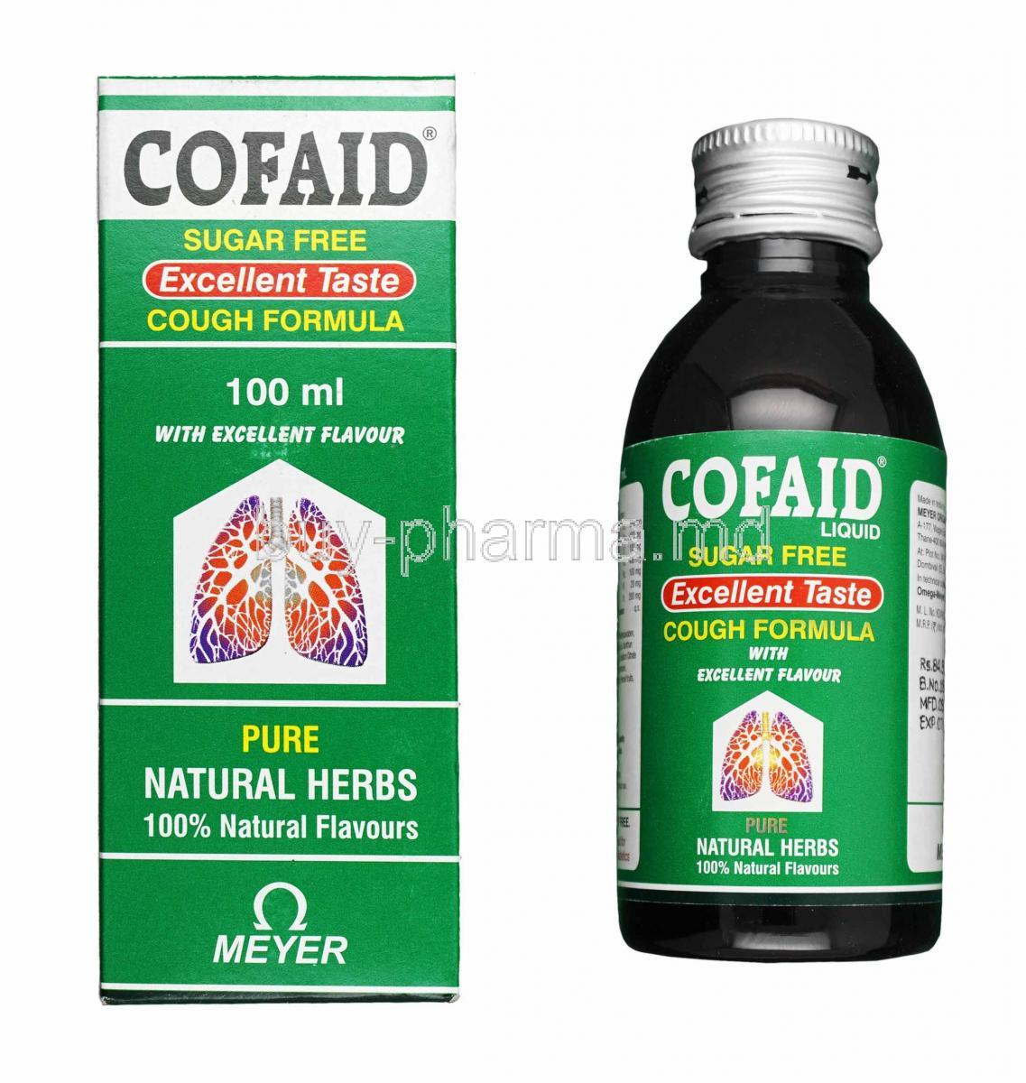 Cofaid Syrup box and bottle