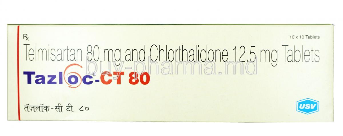 Tazloc CT, Telmisartan 80 mg / Chlorthalidone 12.5mg, Tablet, Box