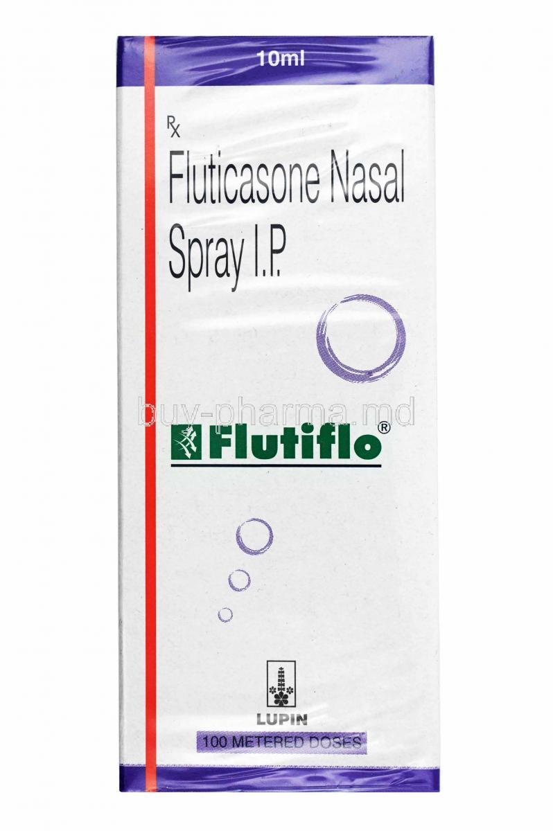 Flutiflo Nasal Spray, Fluticasone Propionate box
