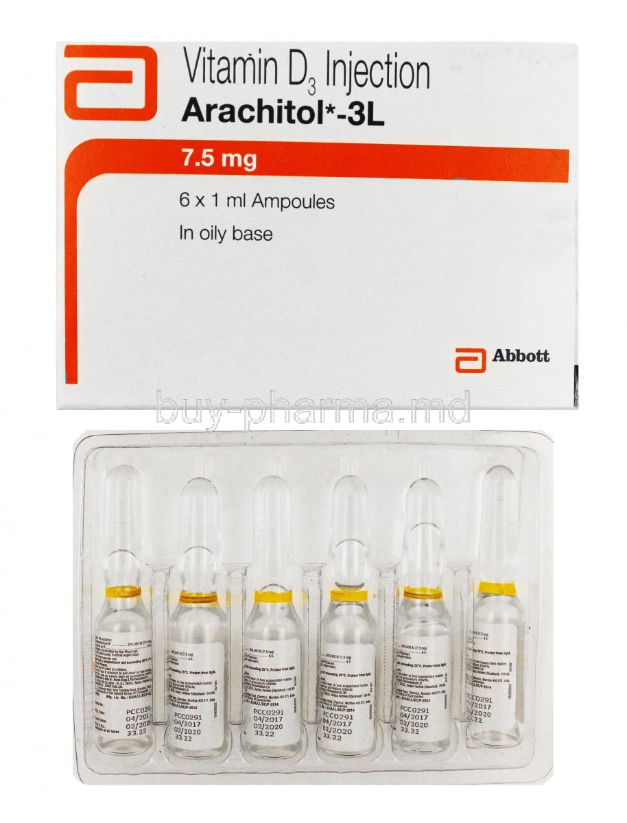 Arachitol 3L Injection, box and ampoules