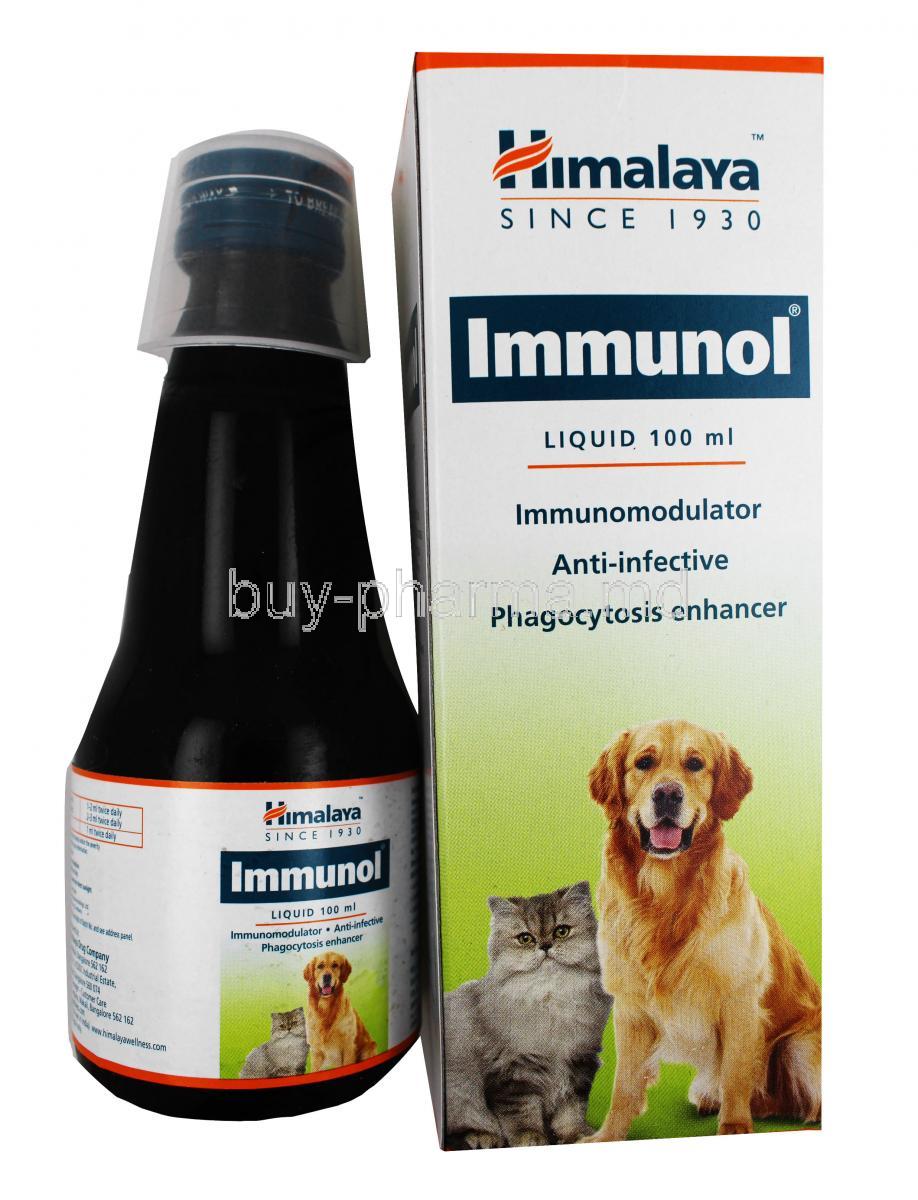 Immunol Liquid for Dogs and Cats box and bottle