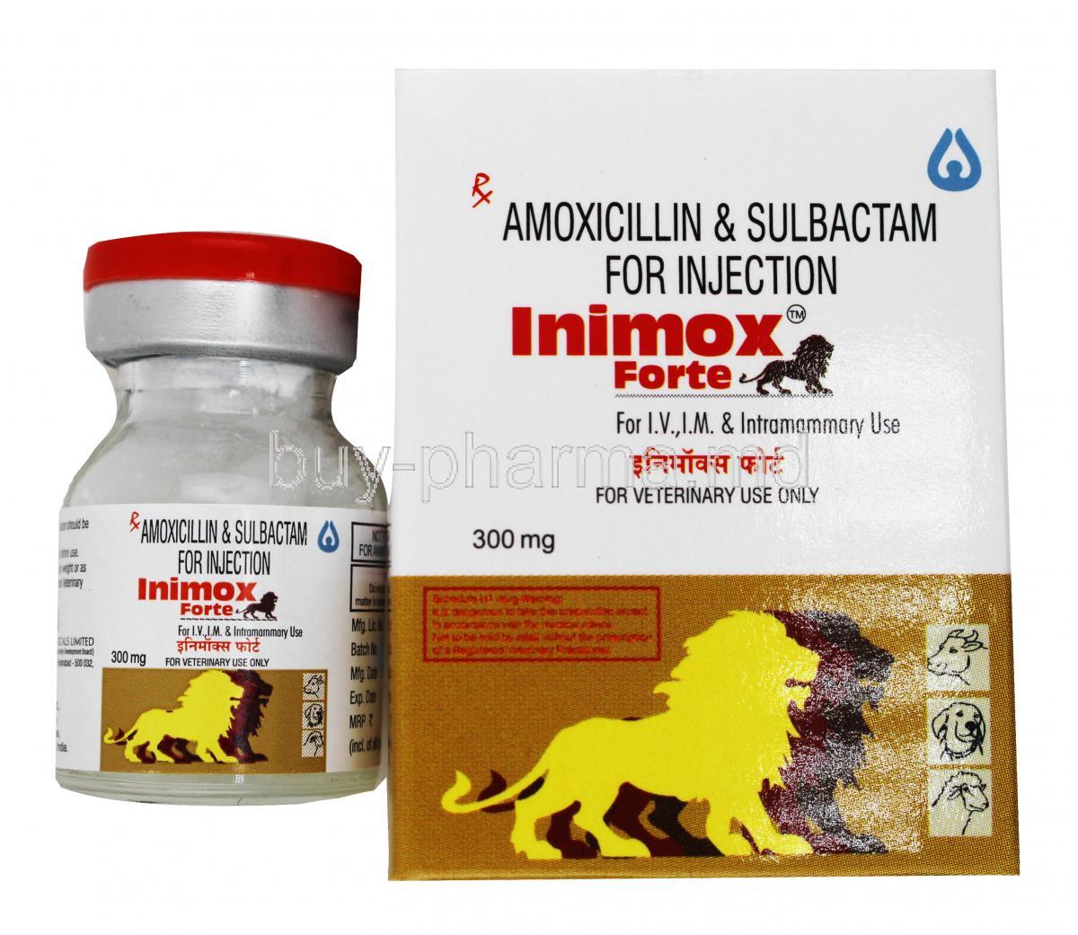 Inimox Forte Injection for Animals box and viao