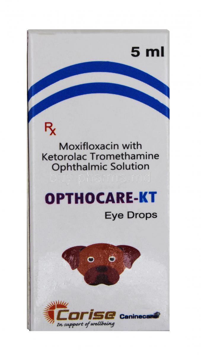 OPTHOCARE-KT, Moxifloxacin 5%,Ketrolac 5%, Eye Drop, 5ml, Box