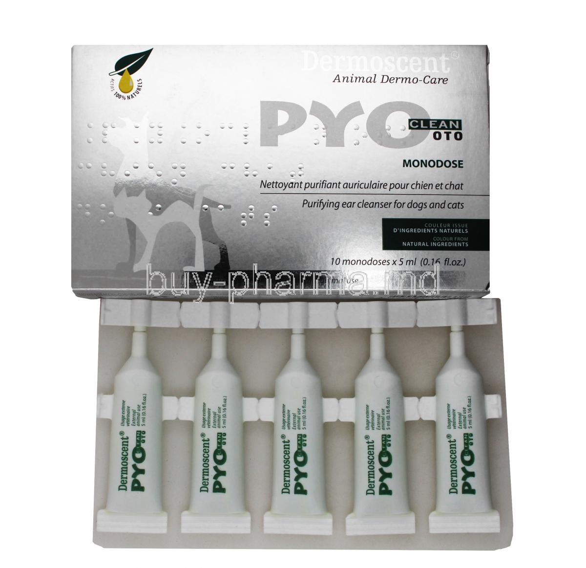 PYO Clean OTO, Pipette 5ml X 10 monodoses, Box and Pipette