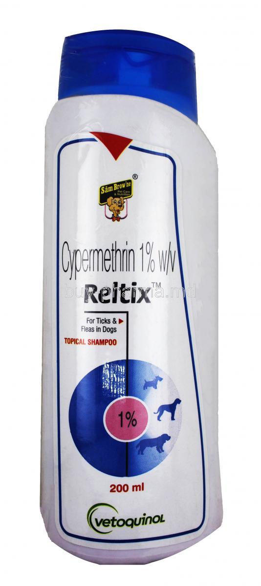RELTIX shampoo, Cypermethrin 1%, 200ml, Bottle