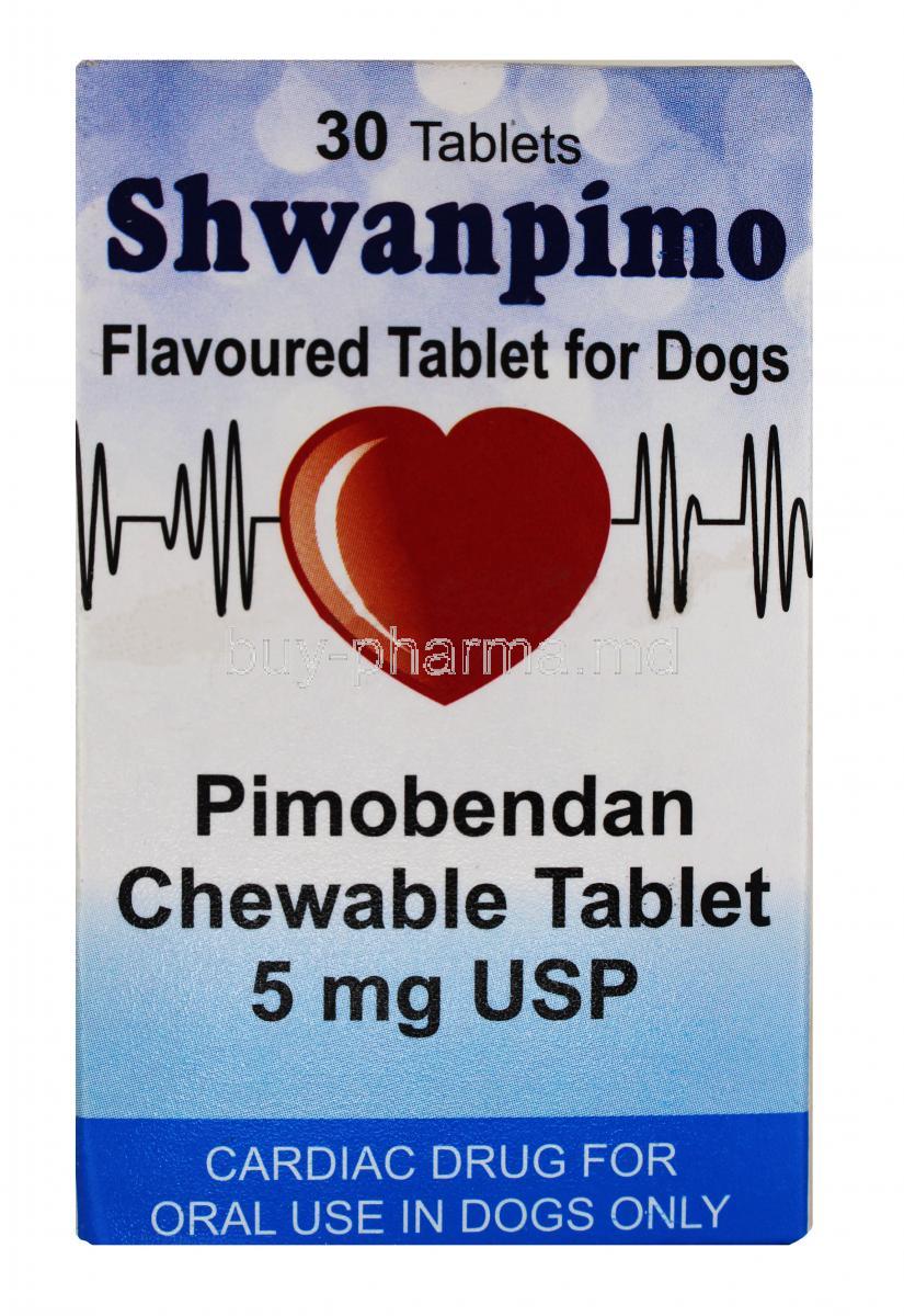 SHWANPIMO, Pimobendan 5mg chewable Tablet, Box