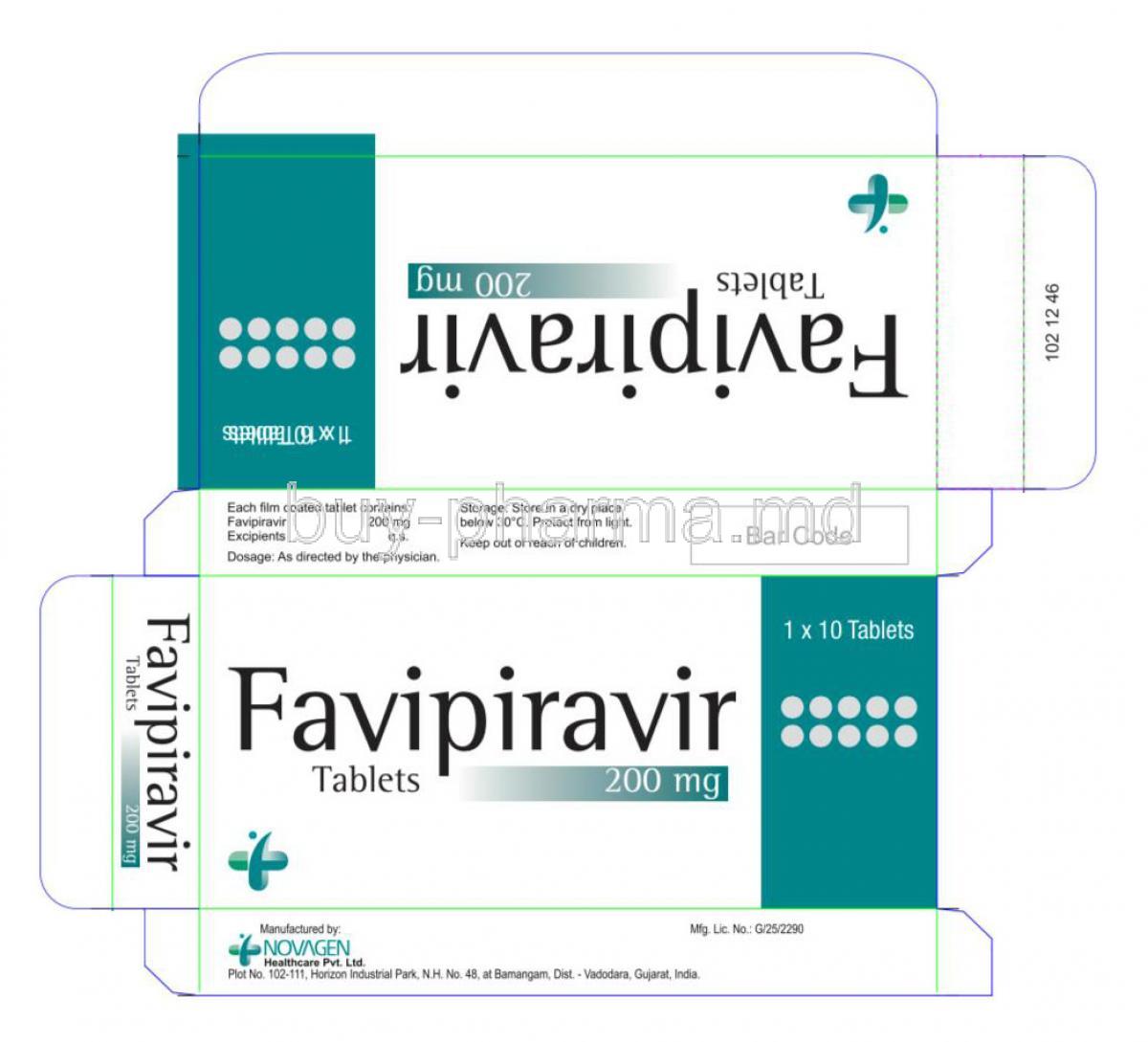 Favipiravir 200mg box