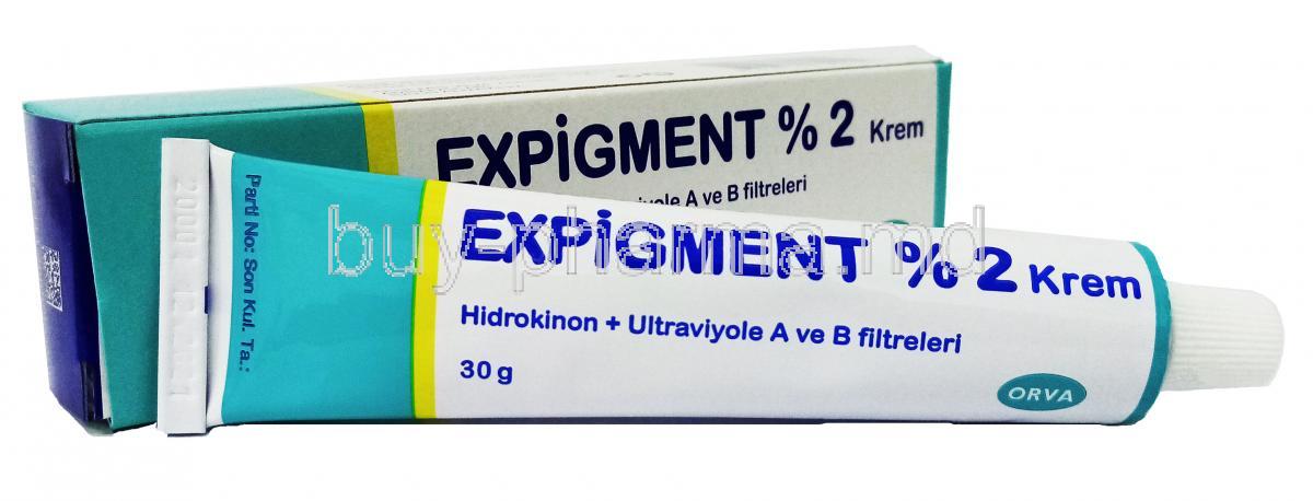Expigment Cream, Hydroquinone, 2% 30g , Box, Tube