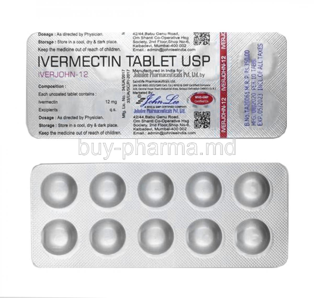 Iverjohn, Ivermectin 12 mg tablet