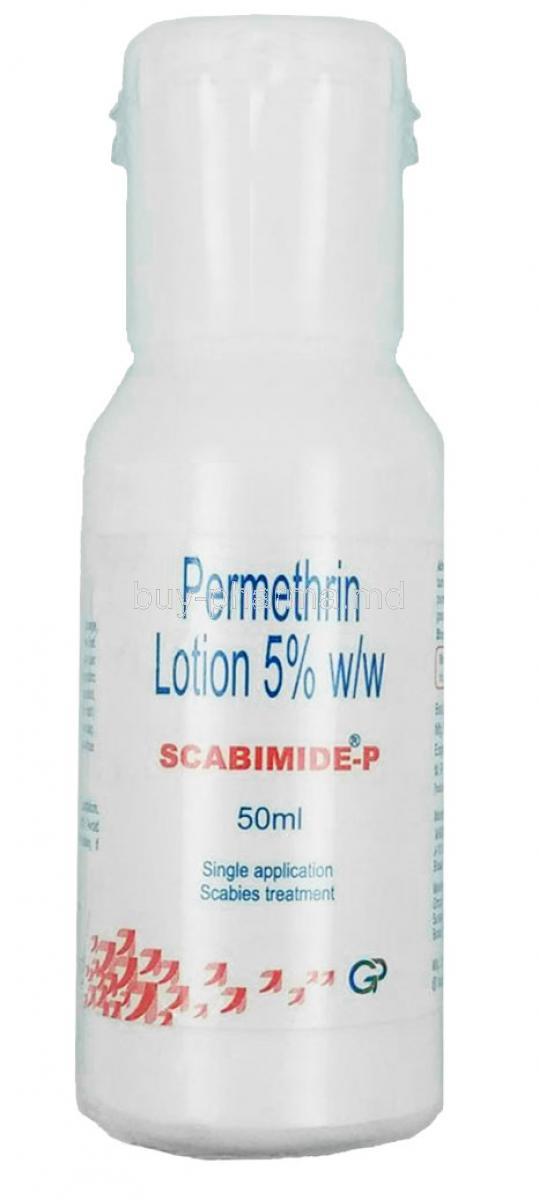 Scaboma P Lotion, Permethrin bottle front view