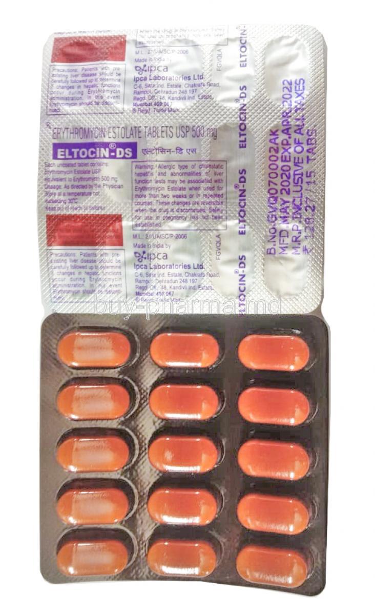 Eltocin-DS, Erythromycin 500mg tablet