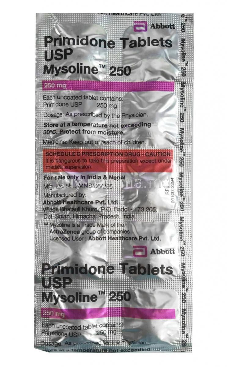 Mysoline, Primidone 250 mg tablet