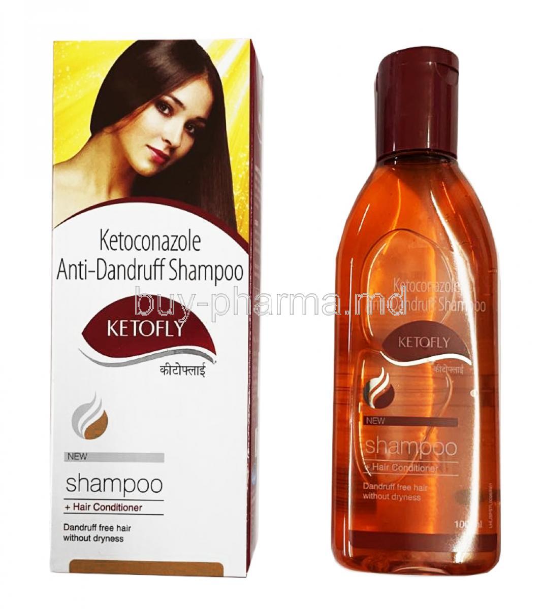 Ketofly Shampoo, Ketoconazole 2% 100ml box and bottle