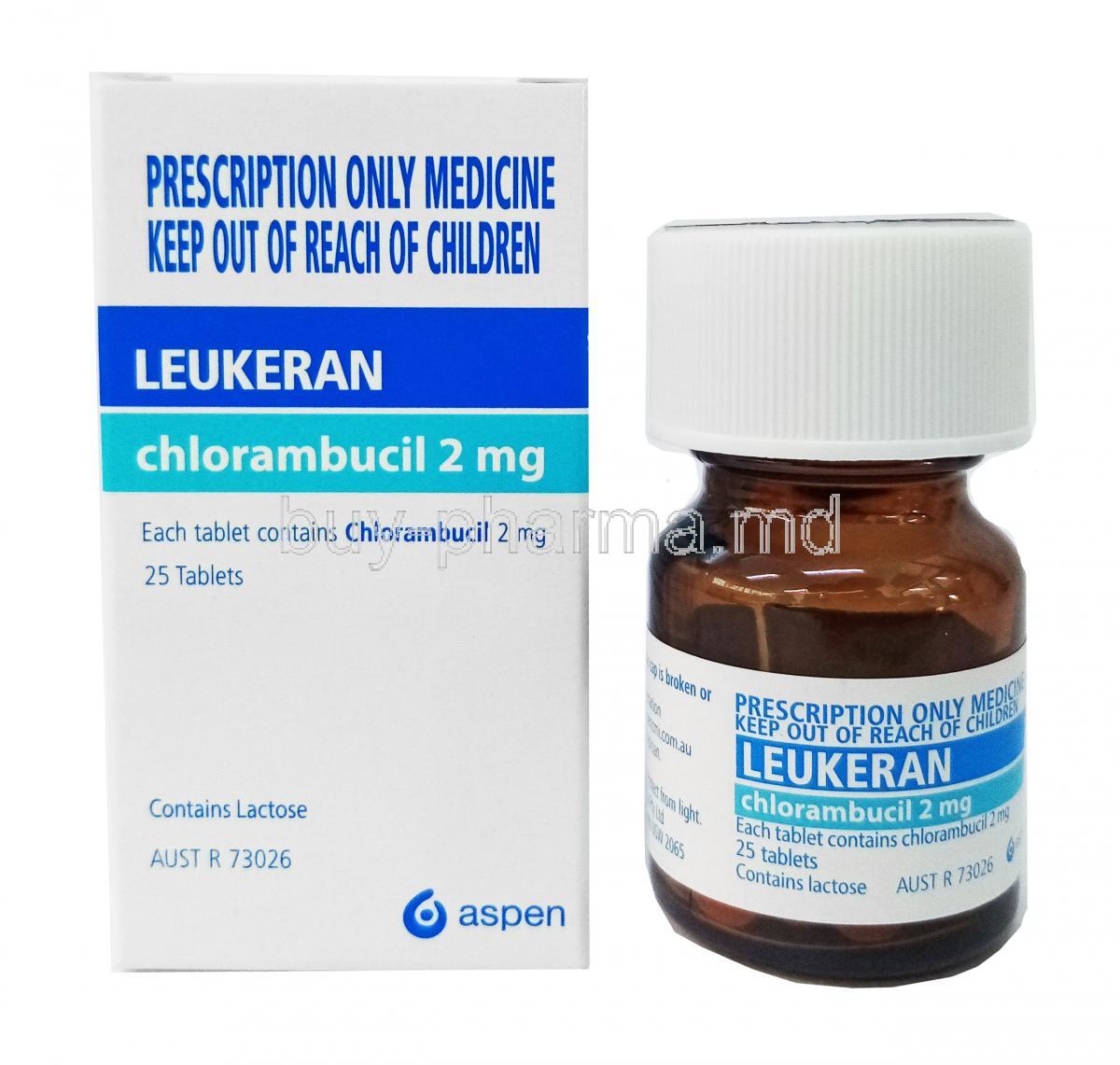 Leukeran, Chlorambucil 2mg box and tablets
