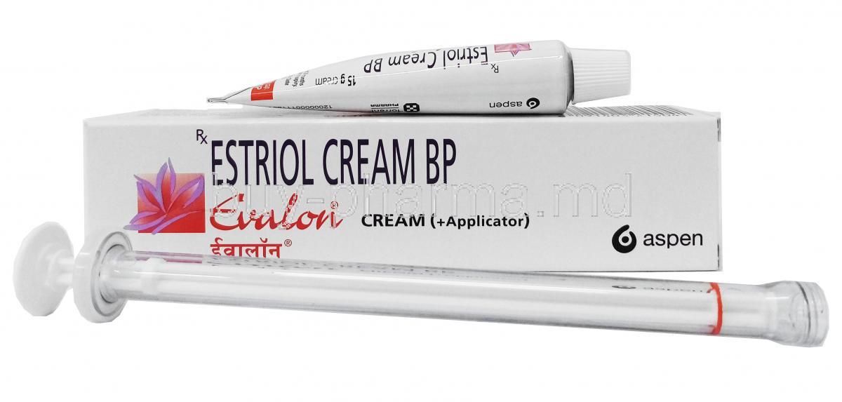 Evalon Cream, Estriol 1mg 15g  box and tube