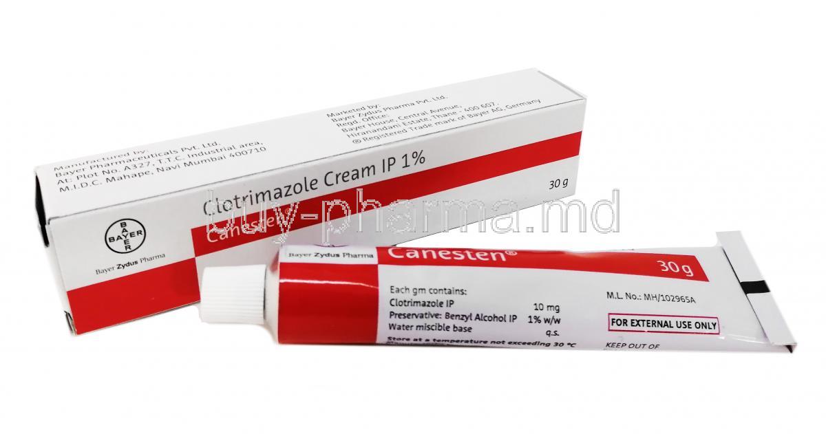 Canesten Cream, Clotrimazole 1% 30 g box and tube