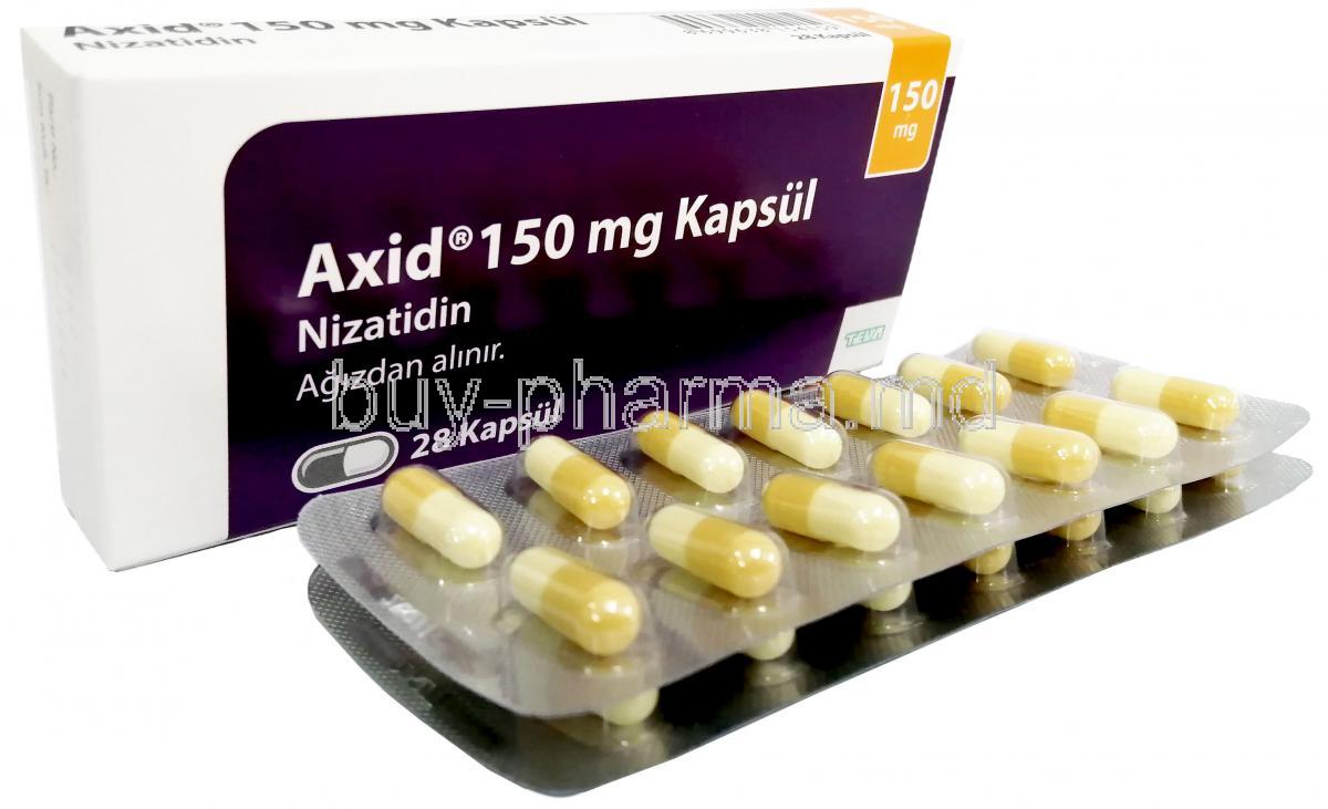 Axid, Nizatidine 150mg, capsule, Teva, Box, Blisterpack