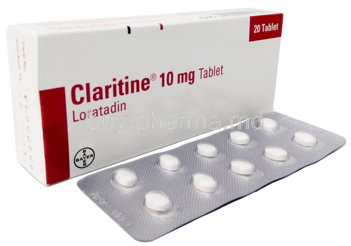Claritine, Loratadine 10mg, 20tabs, Bayer, Box, Blisterpack