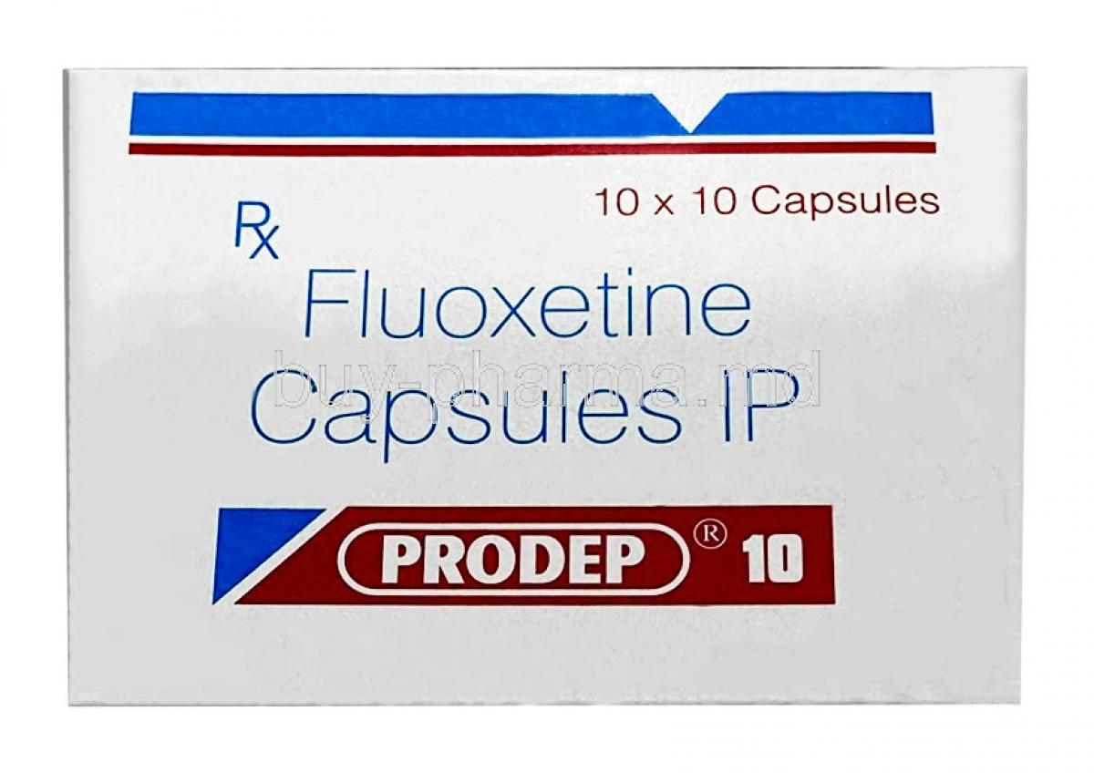 Prodep, Fluoxetine 10mg, capsule, Sun Pharmaceutical Industries, Box front view