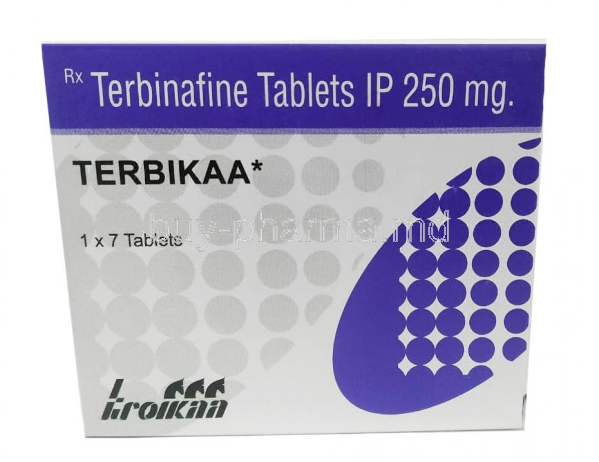 Terbikaa, Terbinafine 250 mg, Troikaa Pharmaceuticals Ltd, Box front view
