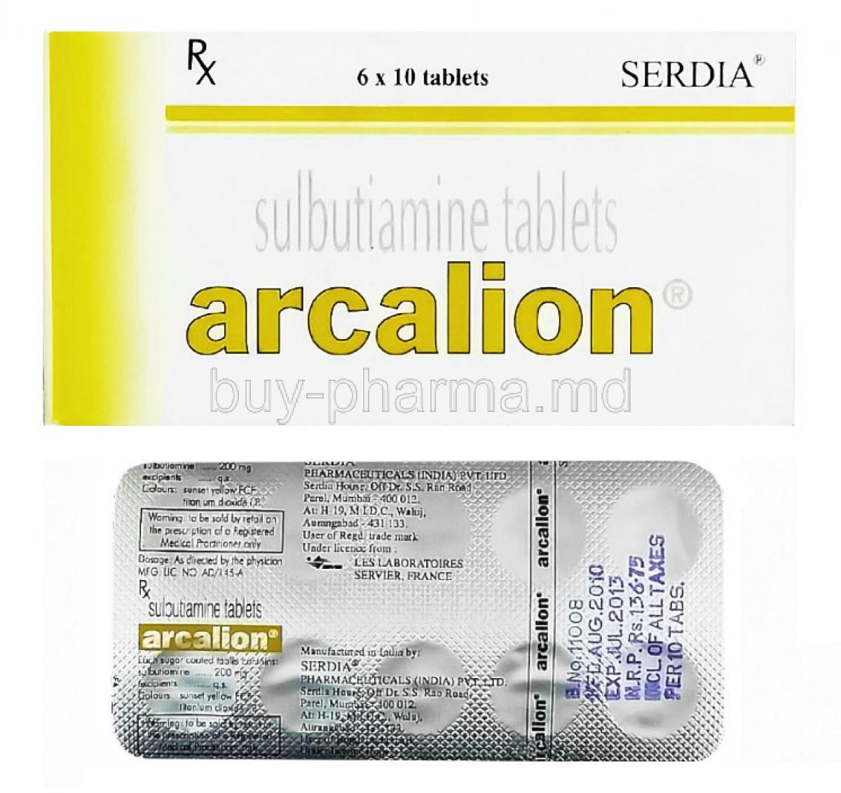 Arcalion, Sulbutiamine box and tablets