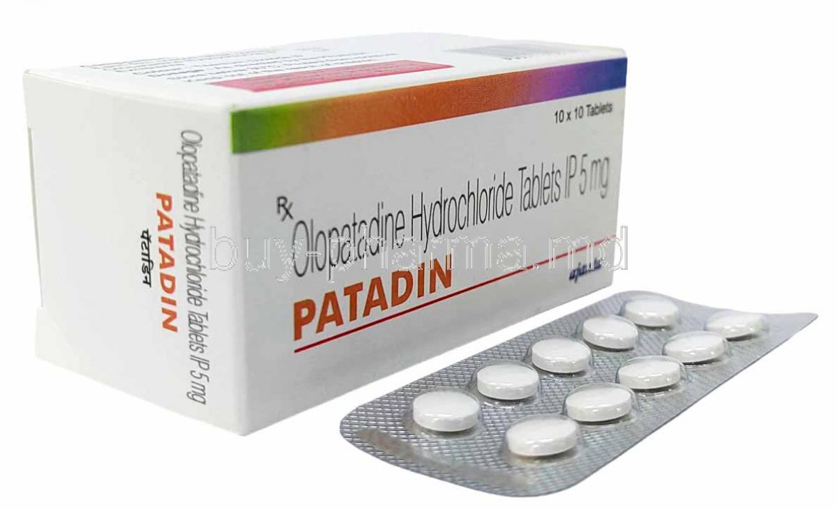 Patadin, Olopatadine 5mg, Ajanta Pharma Ltd, Box, Blisterpack