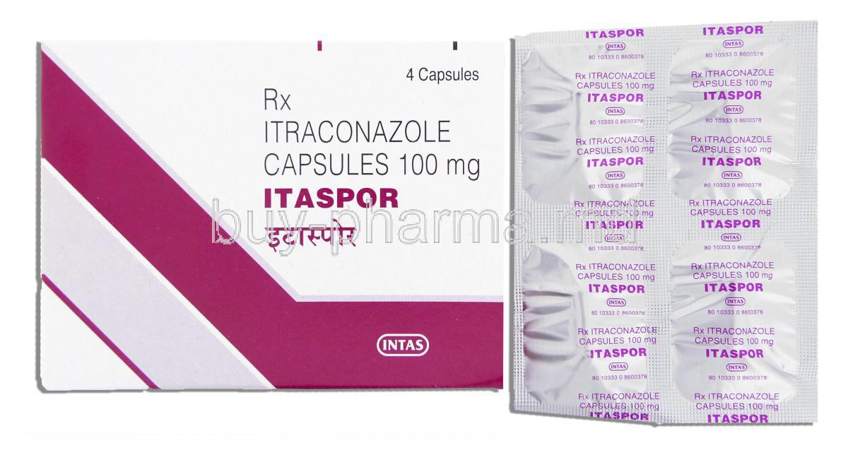 Itaspor, Generic Sporanox,  Itraconazole100 Mg Capsule (Cipla)