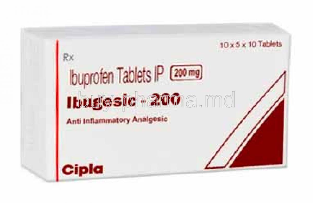 Ibugesic, Ibuprofen 200mg box