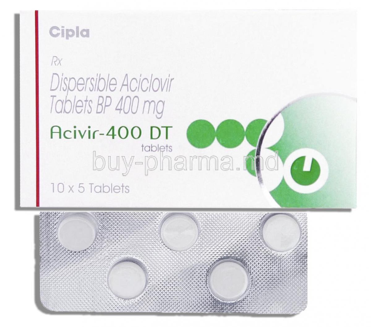 Acivir Acyclovir, Generic Zovirax,  400 Mg Tablet