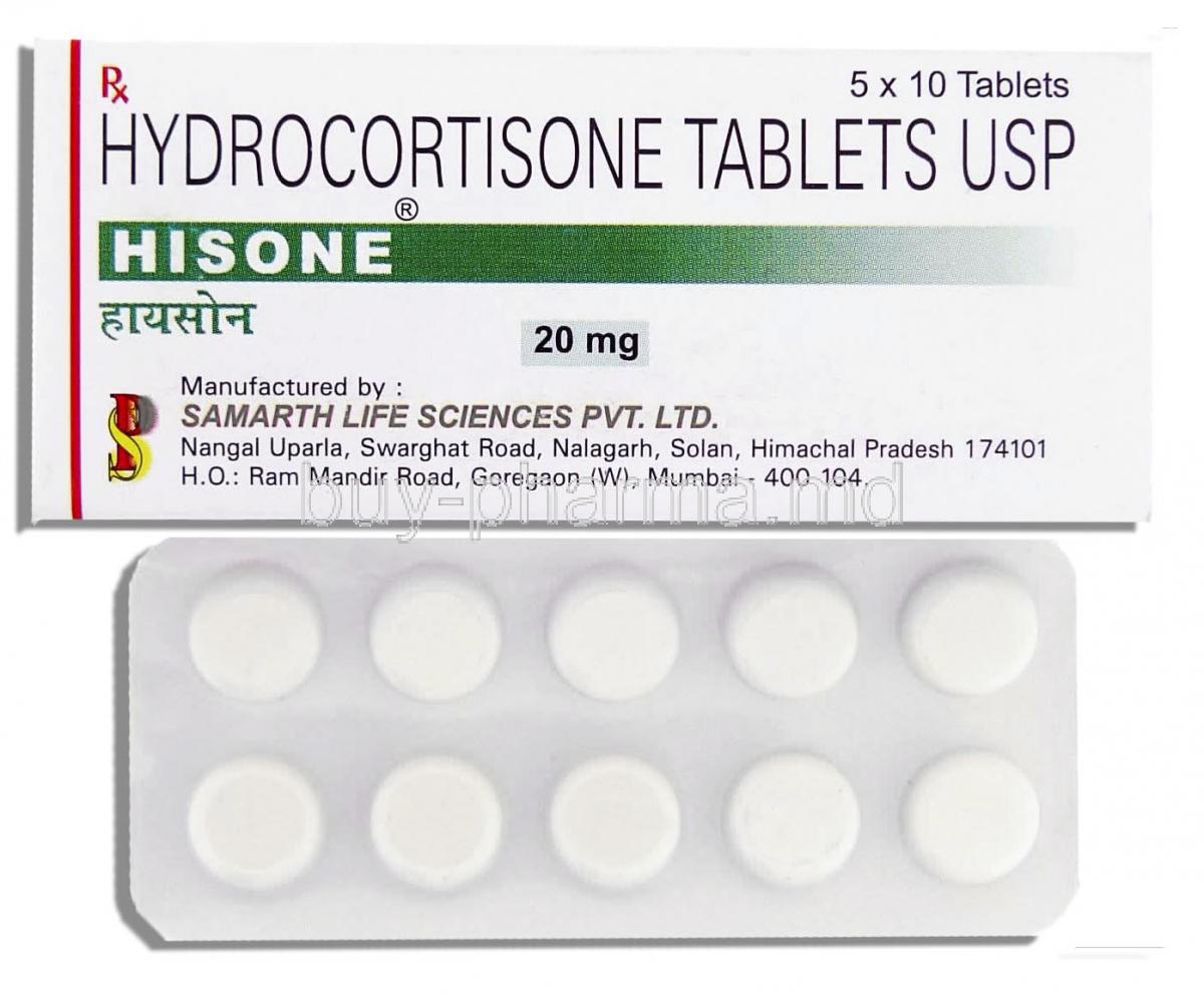 Hisone, Generic Hydrocortone/ Cortef, Hydrocortisone 20 Mg Tablets (Samarth Pharma)