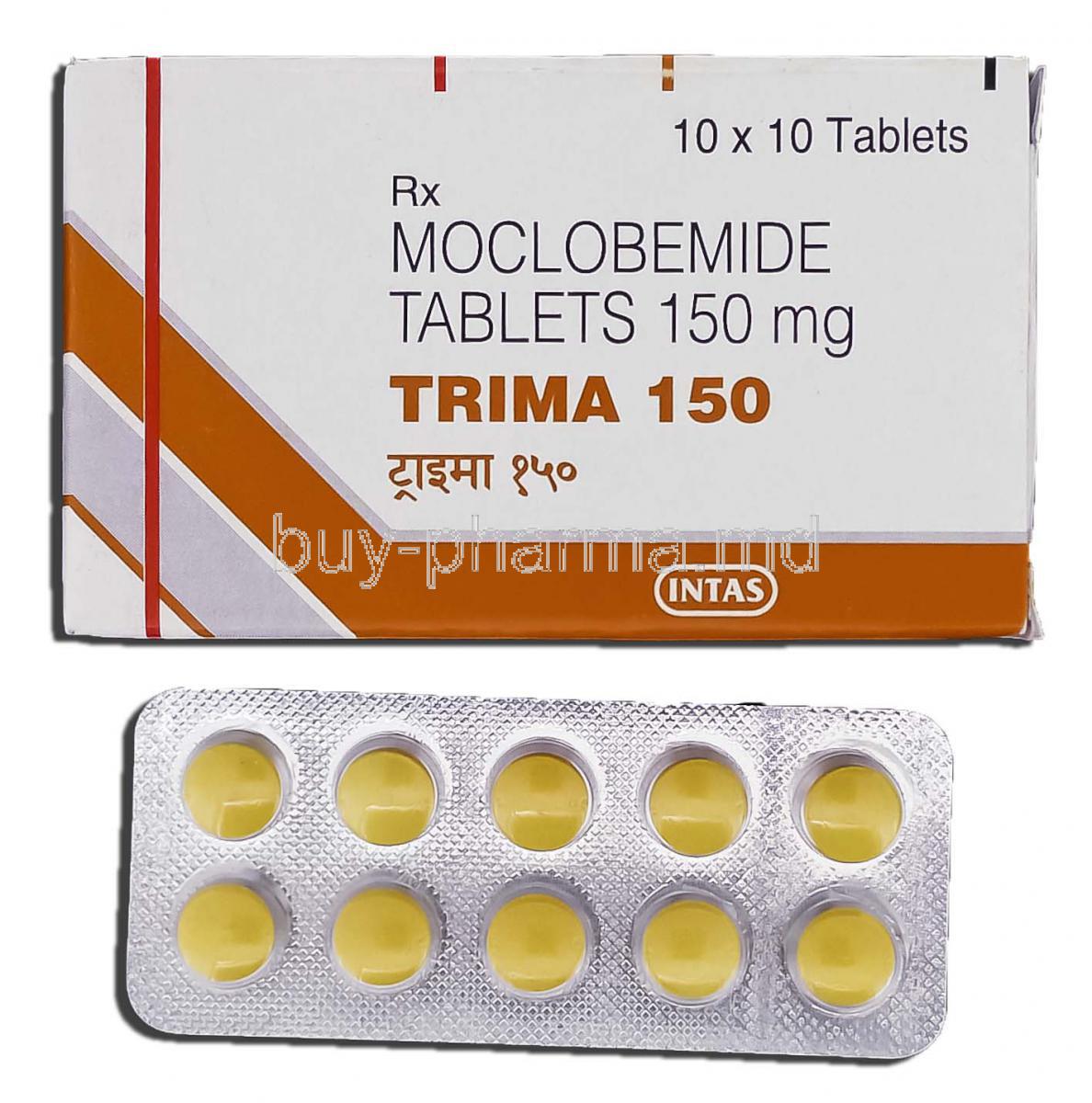 Trima 150, Generic Manerix Aurorix, Moclobemide 150mg, Tablet