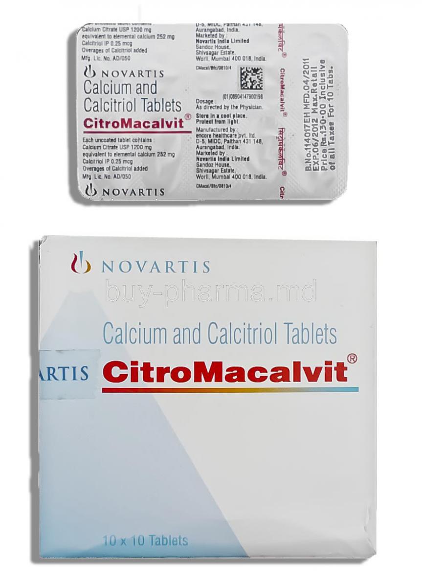 Citromacalvit, Calcitrol/ Calcium Tablet (Novartis)