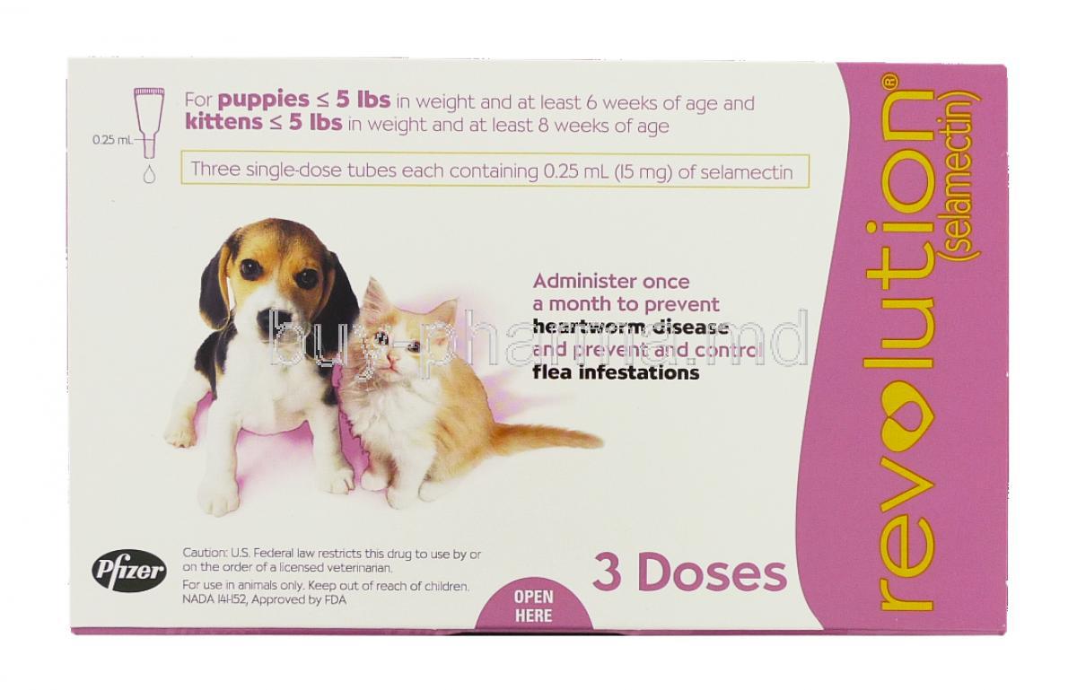 Revolution Puppy & Kitten (3 single dose tubes 0.25 ml (15 mg) Selamectin )