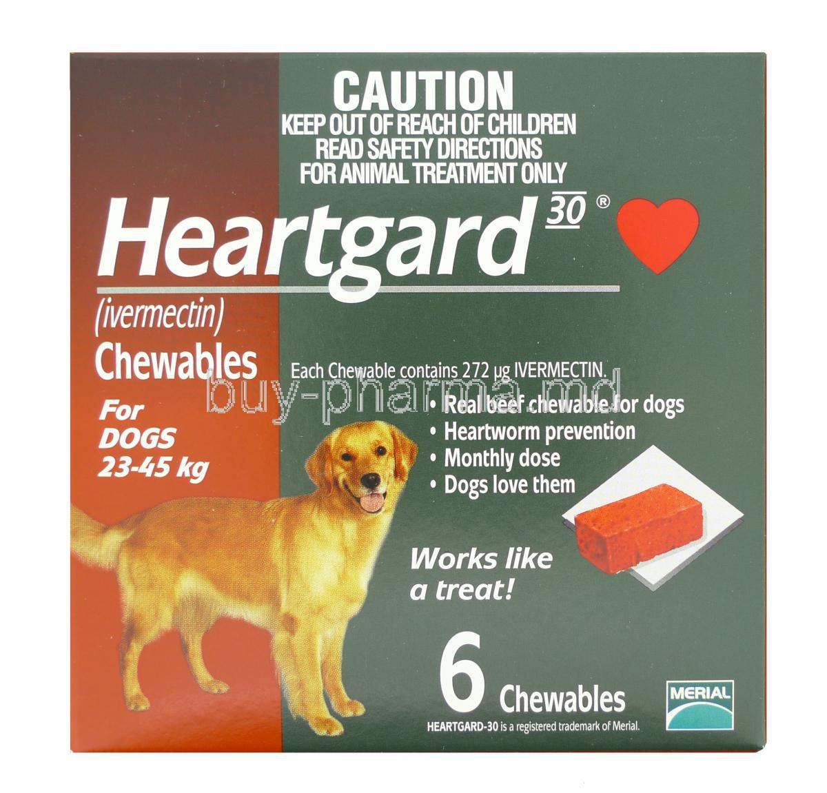 Heartgard 30 Chewable 272mcg large Dog (23-45kg)