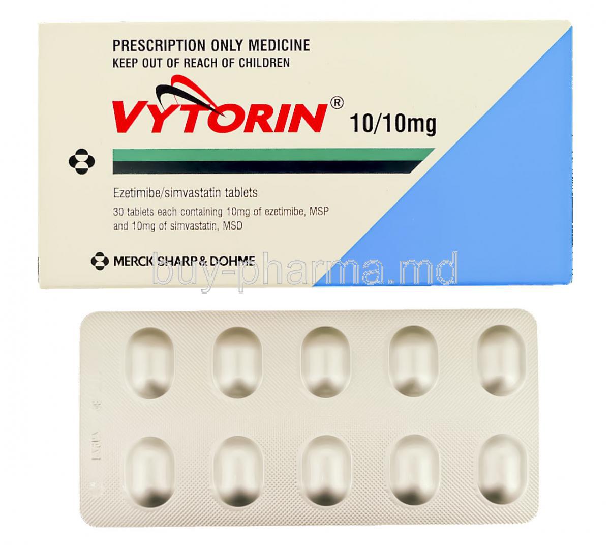 Vytorin, Ezetimibe 10 mg/ Simvastatin 10 mg