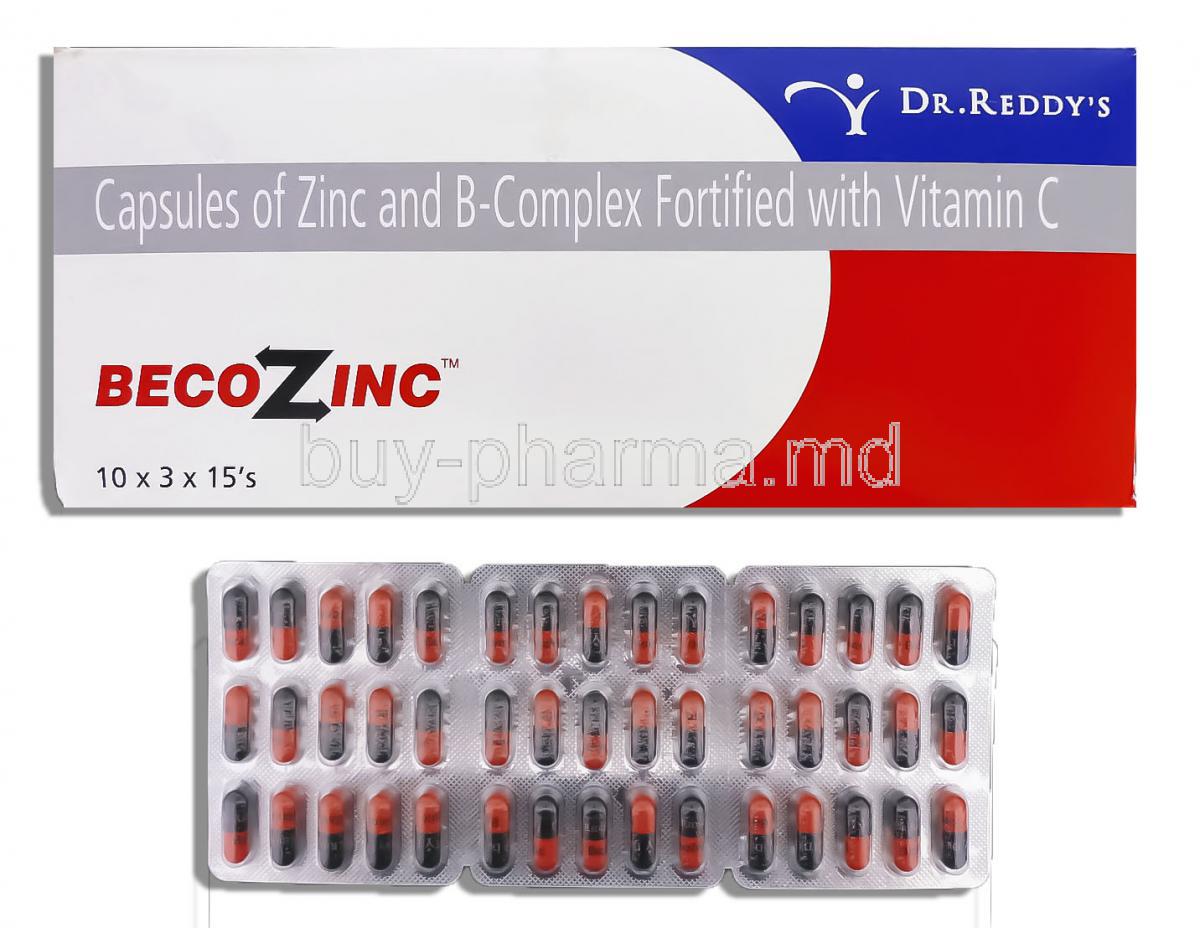 Becozinc, Zinc, B-Complex, Vitamin C