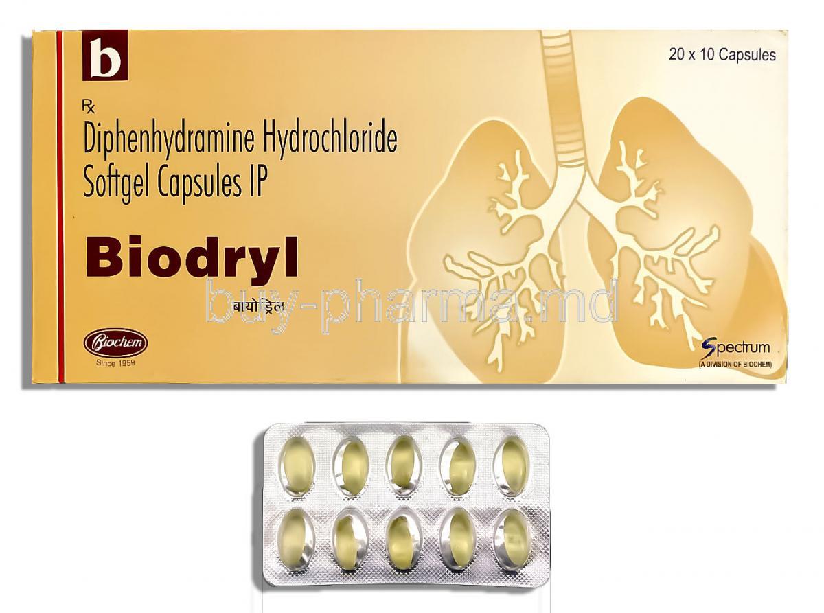 Biodry, Generic Benadryl, Diphenhydramine  25 mg