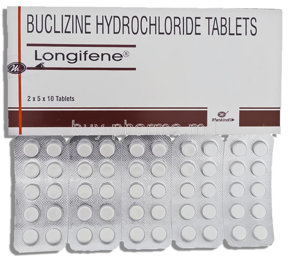 Longifene,  Buclizine 25 Mg Tablet (Adon Pharmaceuticals)