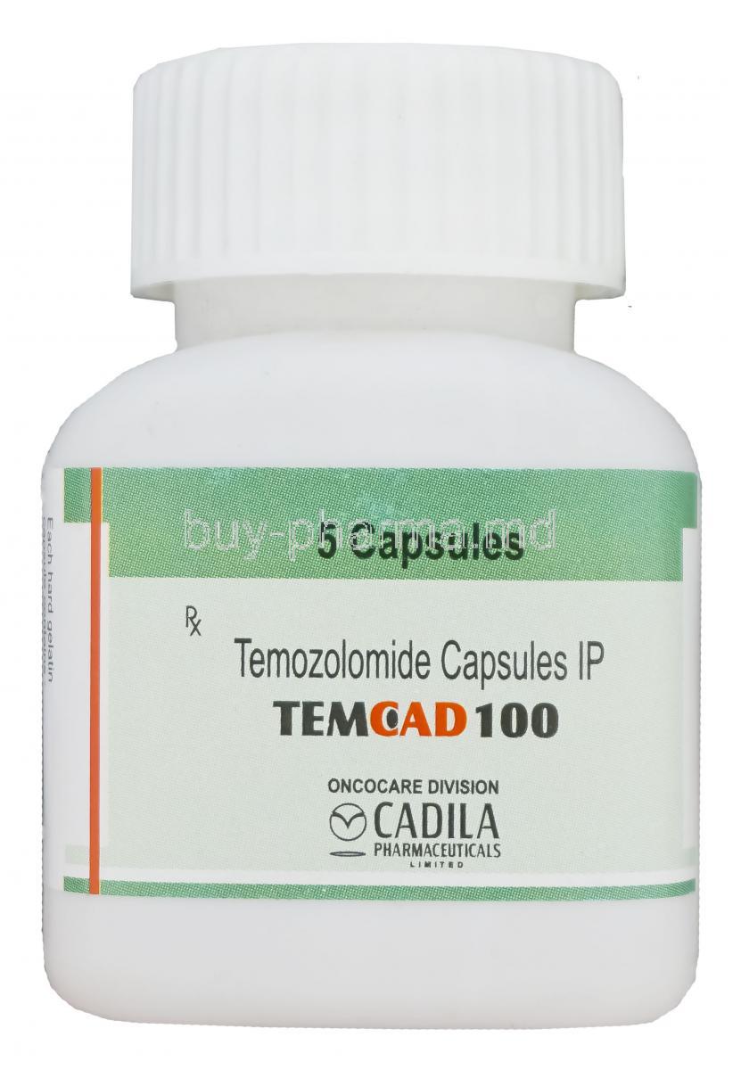 TEMCAD 100, Generic TEMODAR, Temozolomide 100mg Bottle