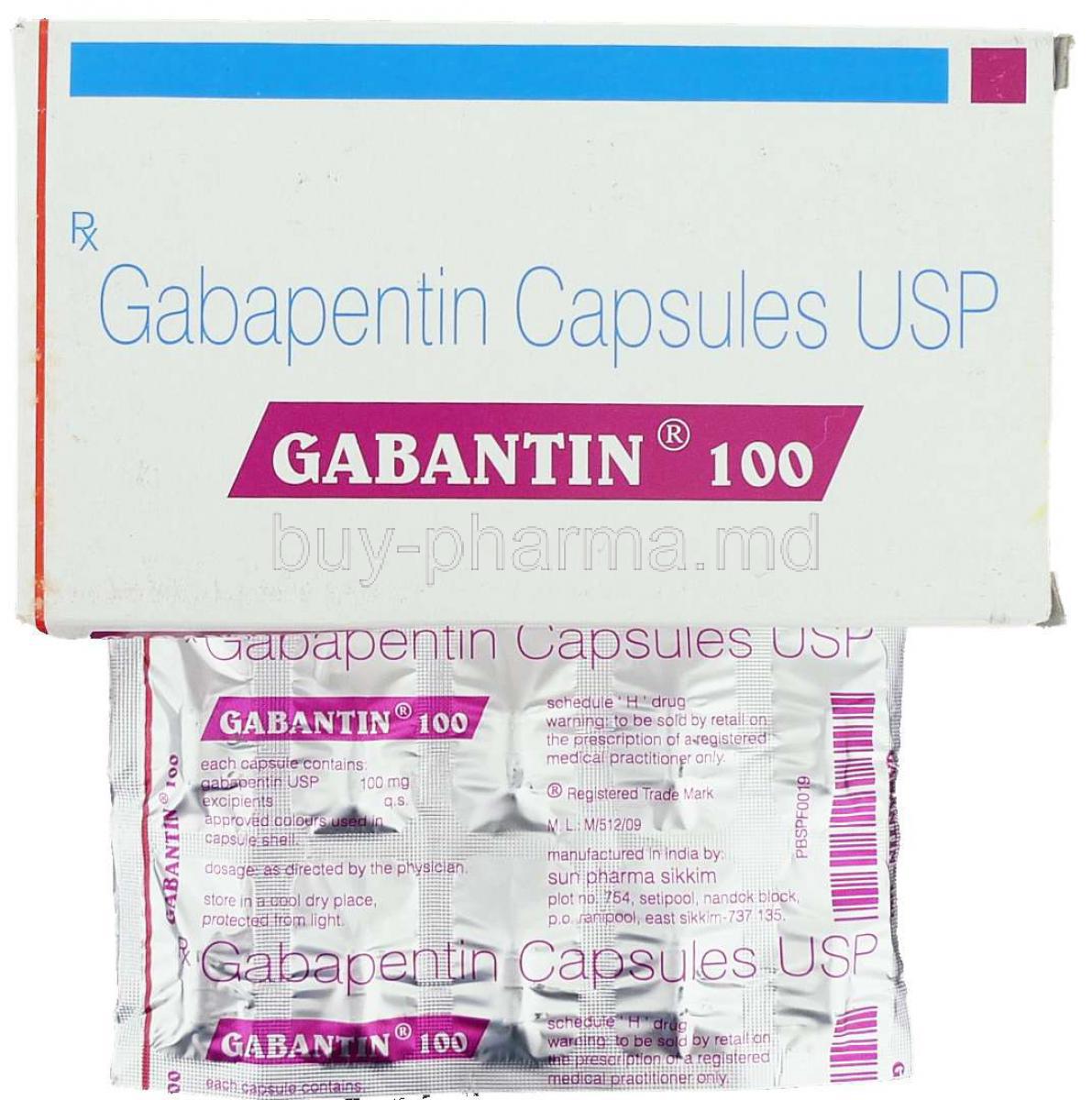 Gabantin, Generic  Neurontin,   Gabapentin 100 Mg