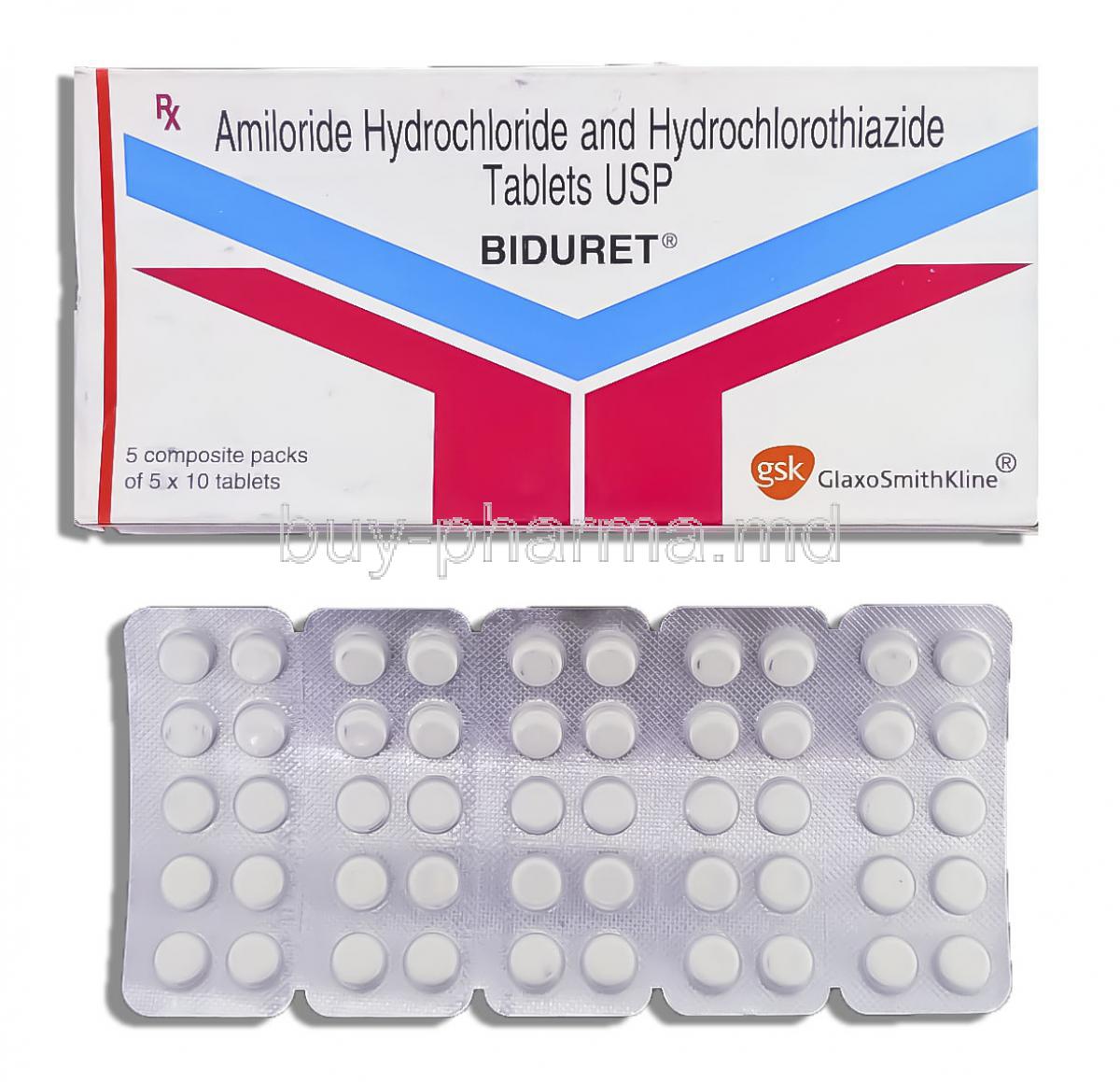 Biduret, Generic  Moduretic, Amiloride and Hydrochlorothiazide
