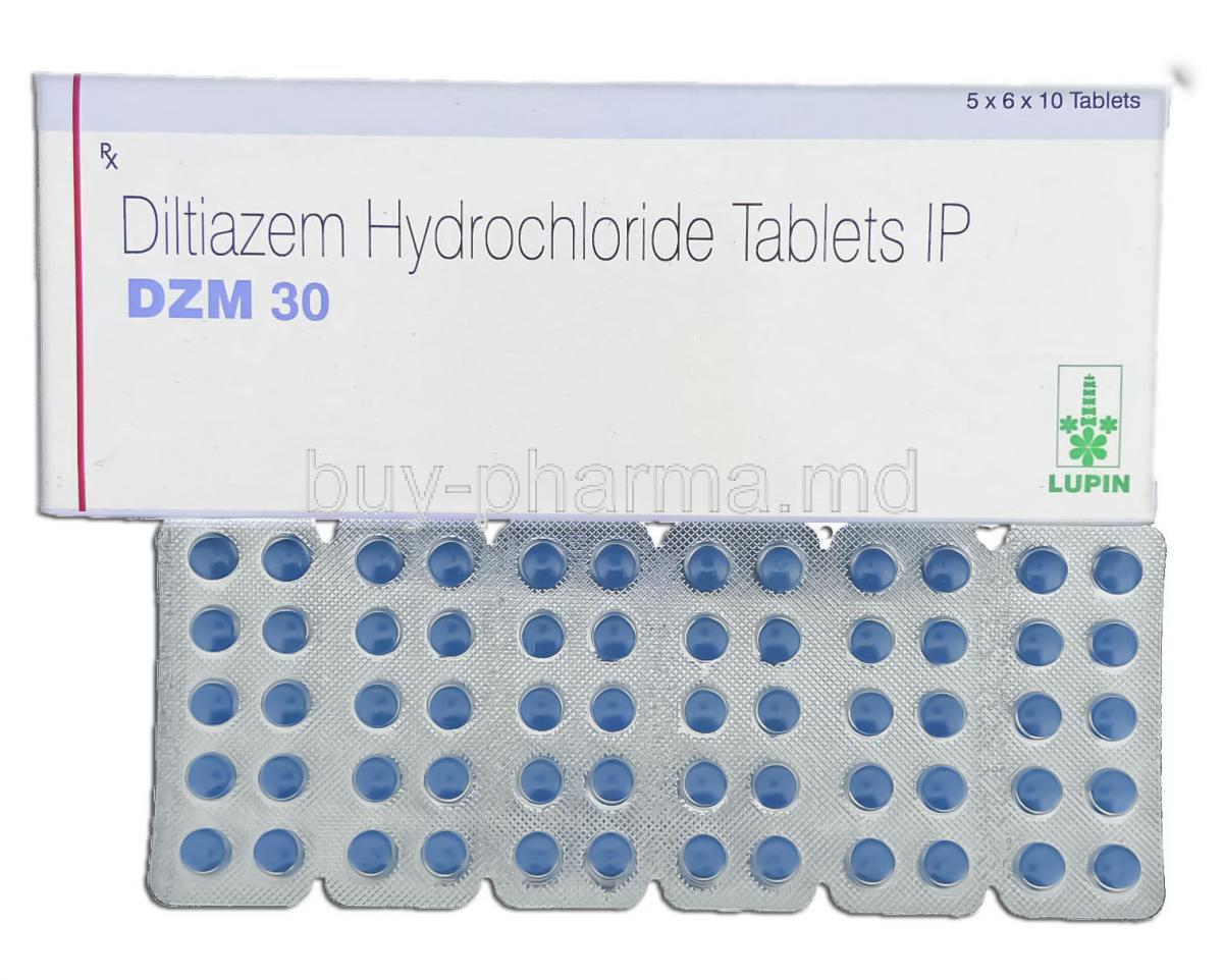DZM, Generic Tiazac,  Diltiazem Hydrochloride 30 Mg Tablet