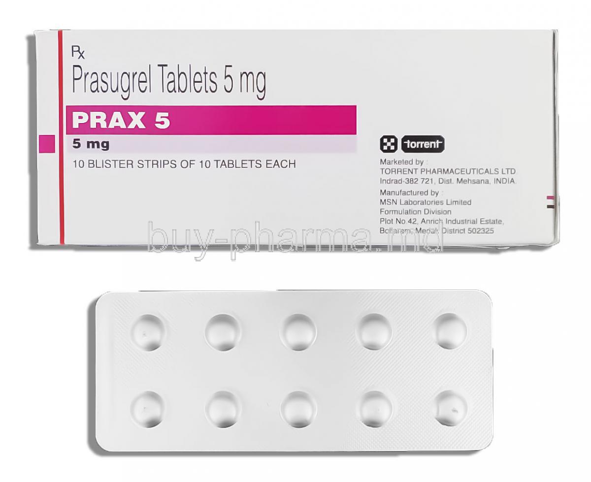 Prax, Generic Effient, Prasugrel 5 mg