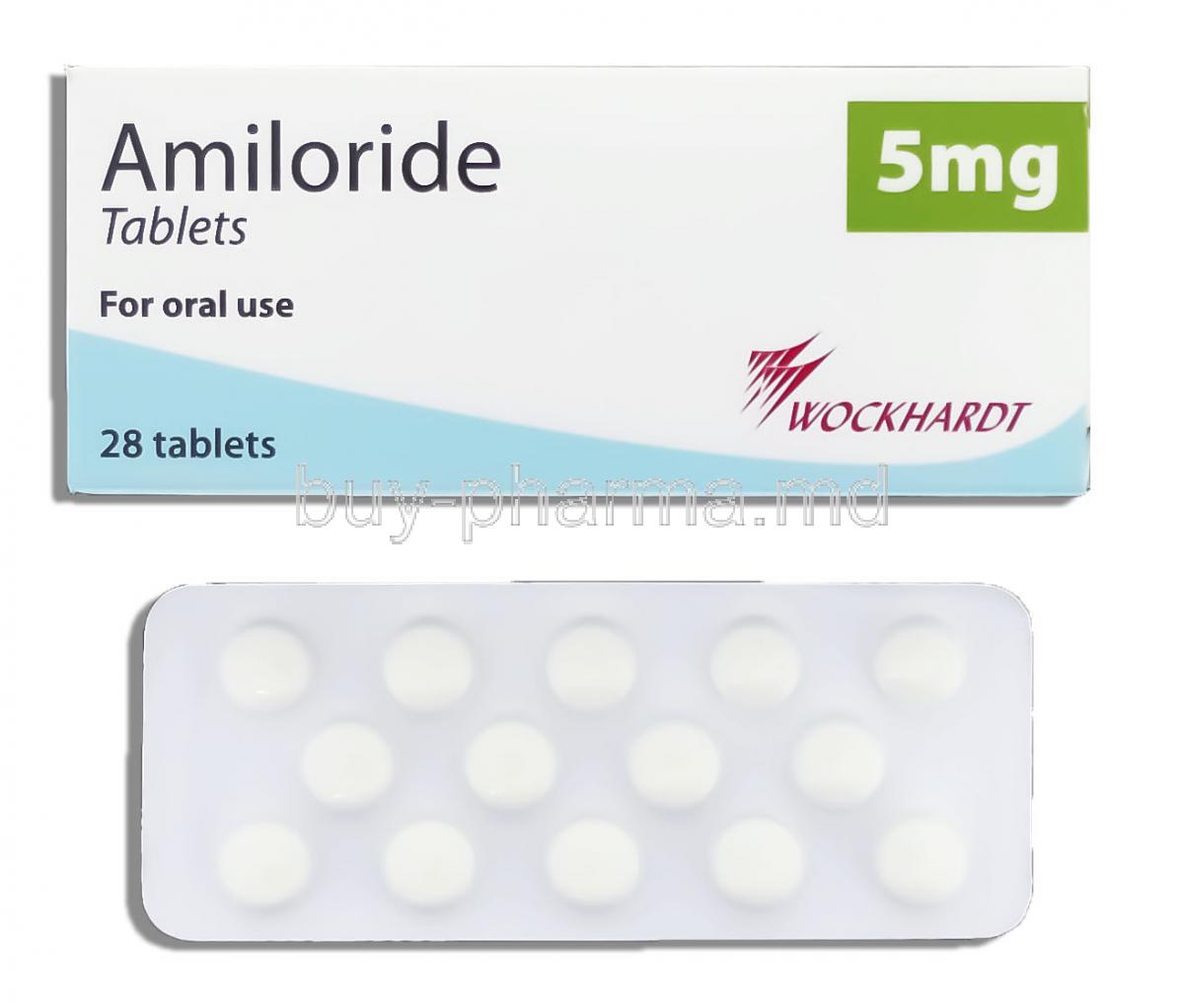 Generic Midamor, Amiloride 5 mg, Box and Blister