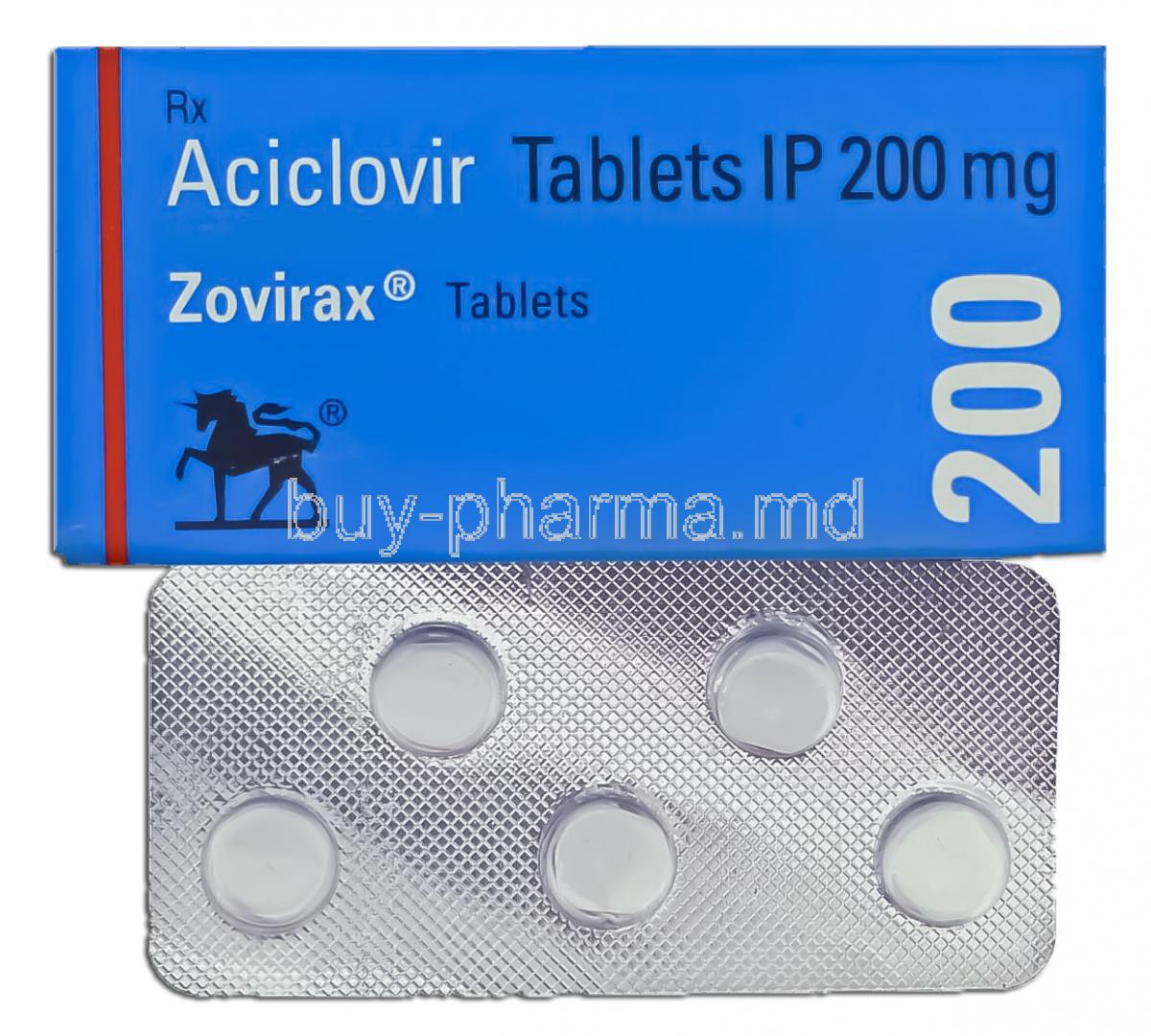 Zovirax,  Acyclovir 200 mg Tablet (GSK)