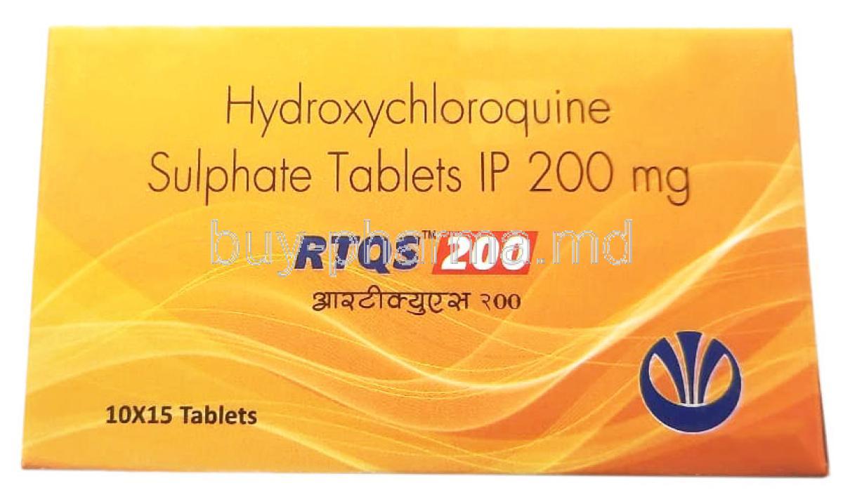 RTQS, Hydroxychloroquine 200mg, Univentis Medicare Ltd, Box front view