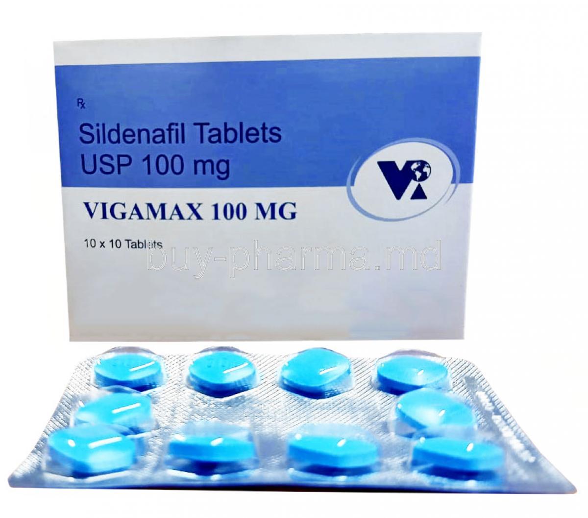 Vigamax,Sildenafil 100mg, VEA Impex, Box and Blisterpack