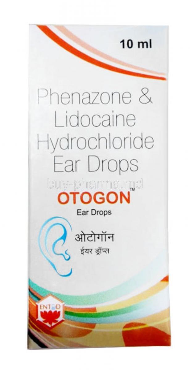 Otogon Ear Drop, Ear Drop 10mL, Entod Pharmaceuticals, Box front view