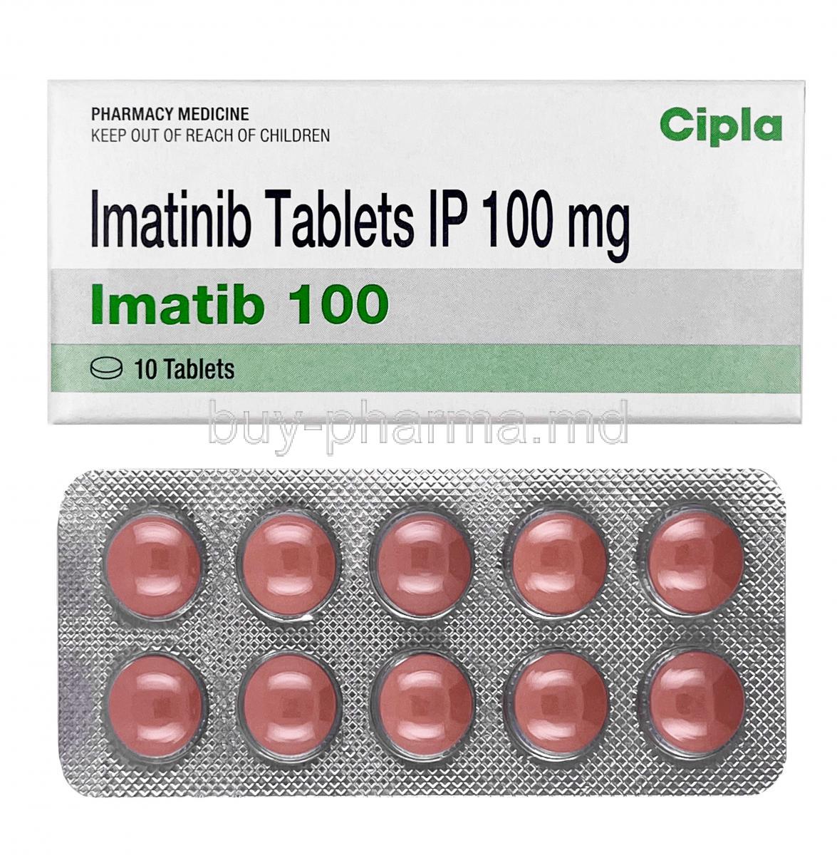 Imatib, Imatinib 100 mg, Cipla, Box, Blisterpack